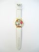 Geneva Damen - Armbanduhr Weiß Blumen Blüten Blogger Gold Rosen Vintage Uhr Armbanduhren Bild 1