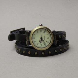 Vintage Wickelarmband Wickel Uhr Armbanduhr Damen Wrap Watch Schwarz B - Ware Bild