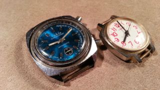 2 Vintage Ruhla Taucheruhr Chronograph Diver Made In Ddr Fuer Bastler Bild
