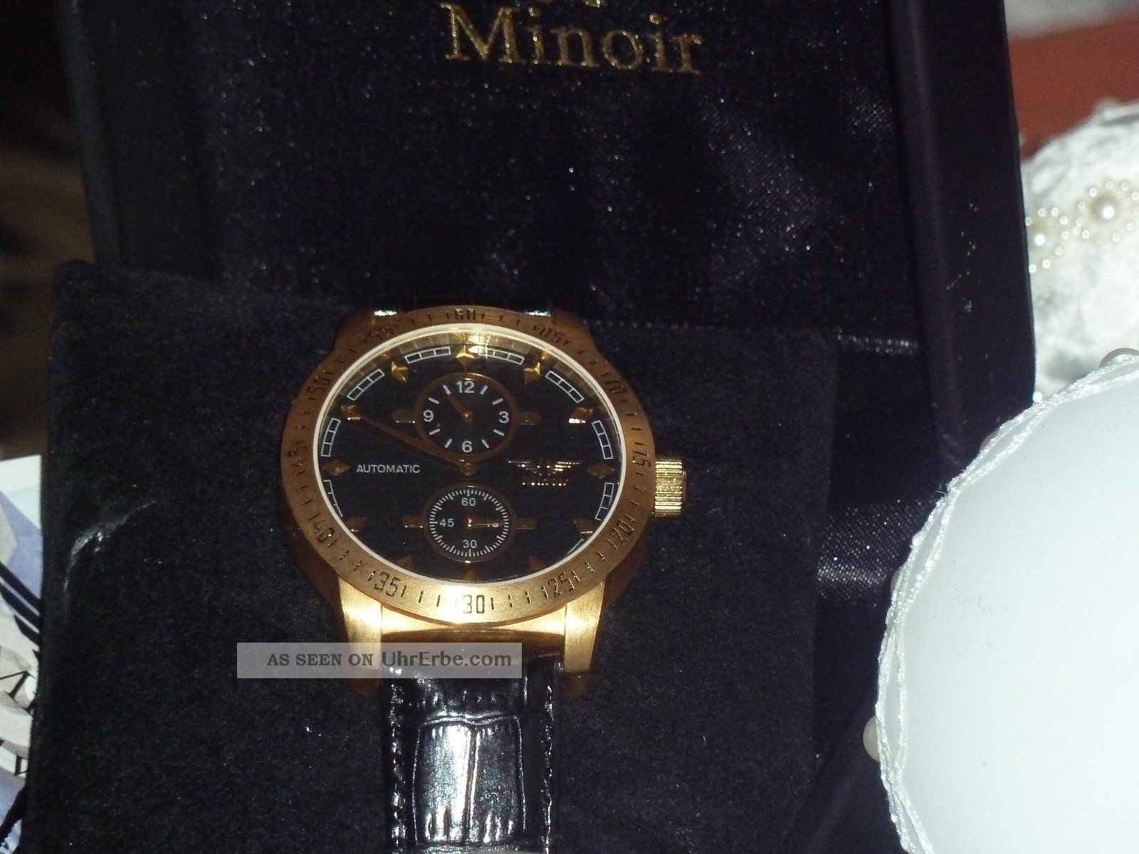 Herren Automatik Armbanduhr Minoir - Limoges - 70 Mattgold/schwarz Armbanduhren Bild