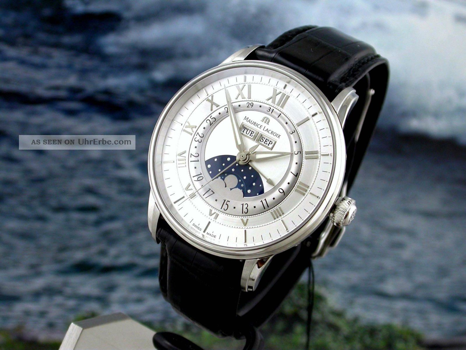 Org Maurice Lacroix Herrenuhr Masterpiece Mp6428 - Ss001 - 13e M Mondphase Armbanduhren Bild