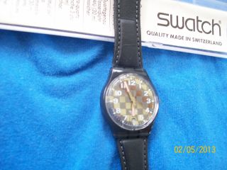 Swatch Uhr Karo Muster Armbanduhr Herrenuhr Für Sammler Bild