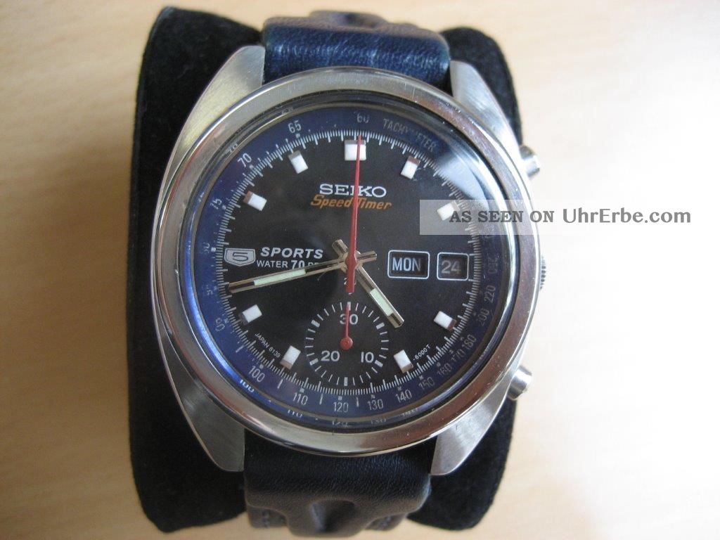 Seiko Speed - Timer Automatic Chronograph Cal.  6139 Ur - Mod.  1969 Vintage Armbanduhren Bild
