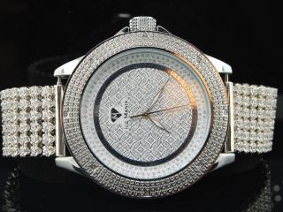 Herren,  Ice Mania Jojino Joe Rodeo Diamant Uhr,  6 Reihe,  Individueller Weißband Bild