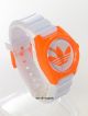 Adidas Herren / Damen Uhr Silikonband Weiß Orange Schmal Adh2851 Armbanduhren Bild 2