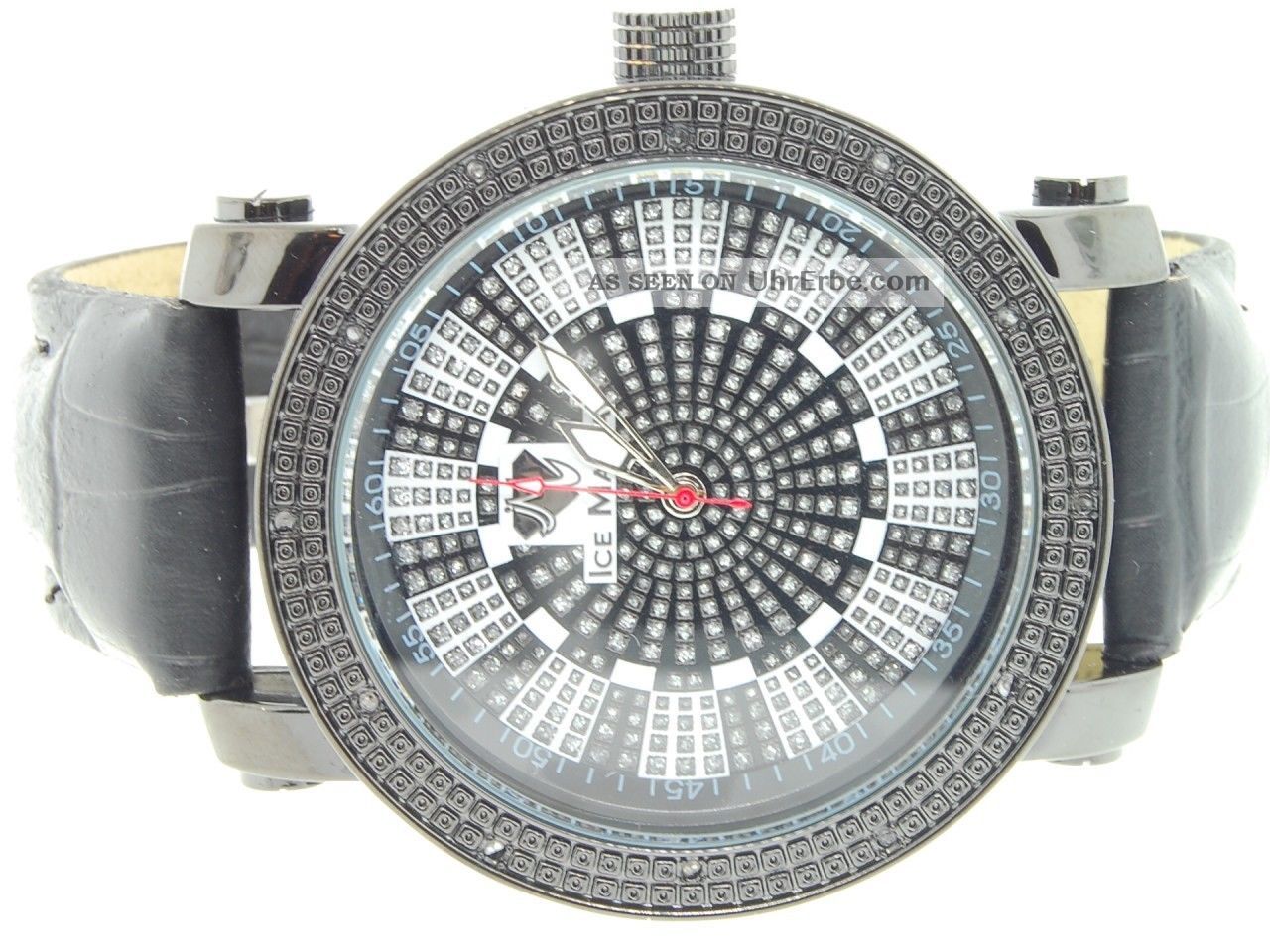 Mens Ice Mania Jojo Vereis.  Jojino Joe Rodeo Diamond Watch Big Face Black Im1121 Armbanduhren Bild