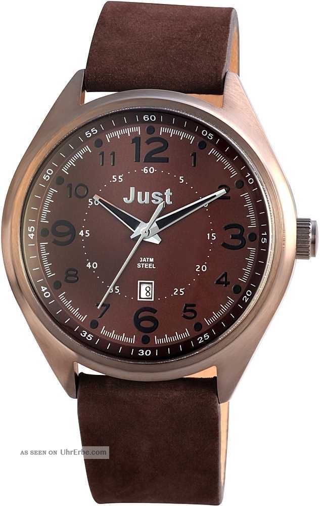 Just Herrenuhr Uhr Armbanduhr 48 - S1231 - Br Dunkelbraun Datumsanzeige Armbanduhren Bild