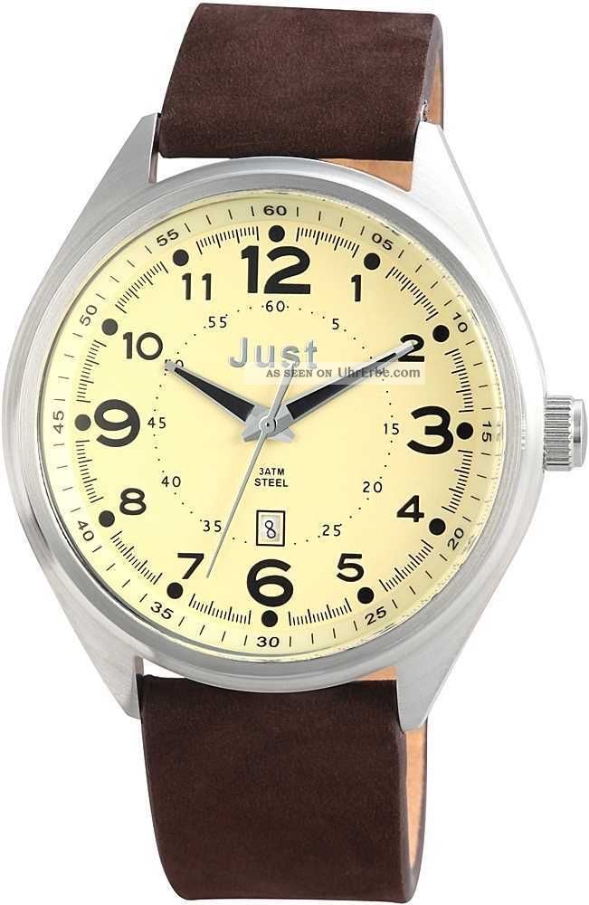 Just Herrenuhr Uhr 48 - S1231 - Be Braun Beige Datumsanzeige Armbanduhren Bild