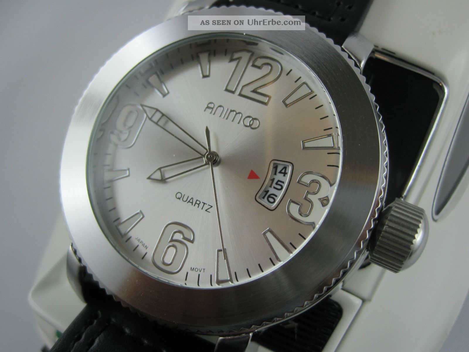 Animoo Herrenuhr Xl Datum Armbanduhr Echt Leder Armbanduhren Bild