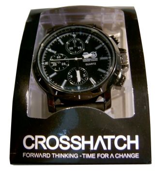 Crosshatch Herren Armbanduhr Analog Chronograph Xxl Zifferblatt Schwarz Bild