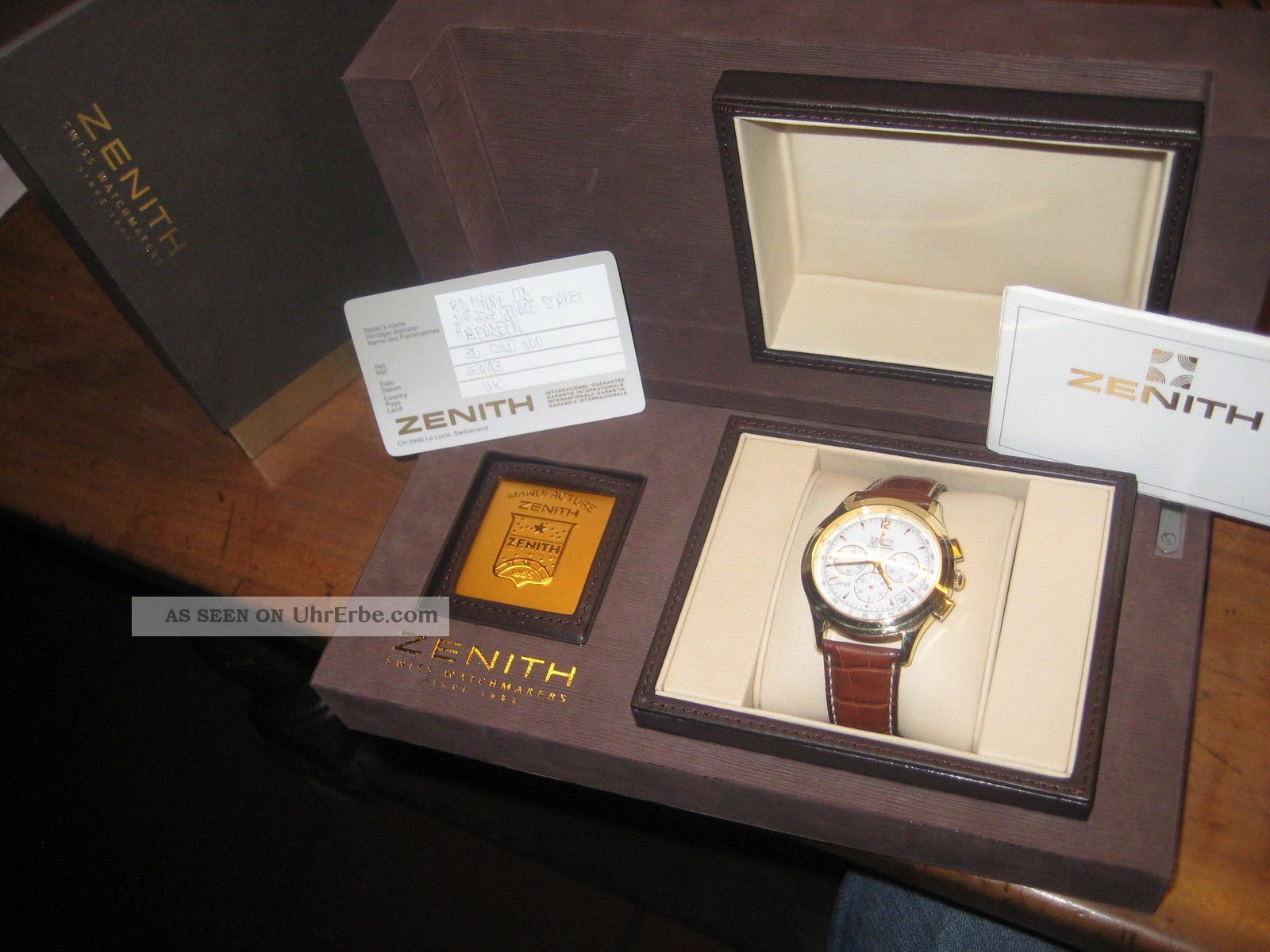Zenith Chronograph Emaille Zifferblatt 18ct Gold Elprimero Ref.  30.  1250.  400 Armbanduhren Bild