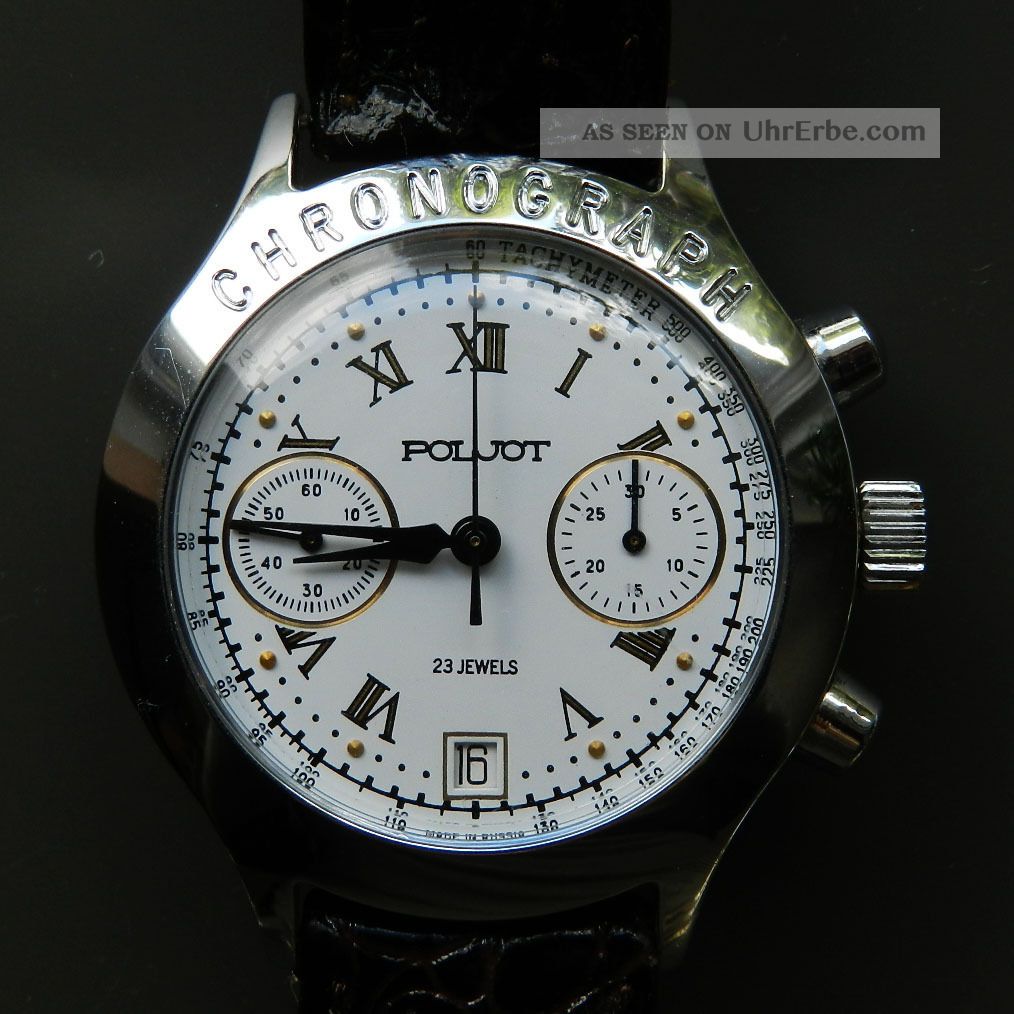 Poljot Chronograph Kaum Getragen - S2038 Armbanduhren Bild
