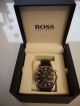 Hugo Boss Herren - Uhr Chronograph 1512448 Silber/schwarz Lederarmband Armbanduhren Bild 1