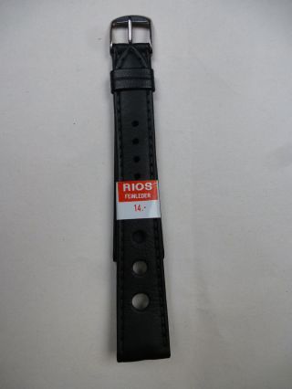 Uhrenband Für Herren Armbanduhr Echt Leder Schwarz Bild