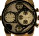 White Animoo Double Time Watch 2 Zeitzonen Herrenuhr Mit Lederarmband Armbanduhr Armbanduhren Bild 1