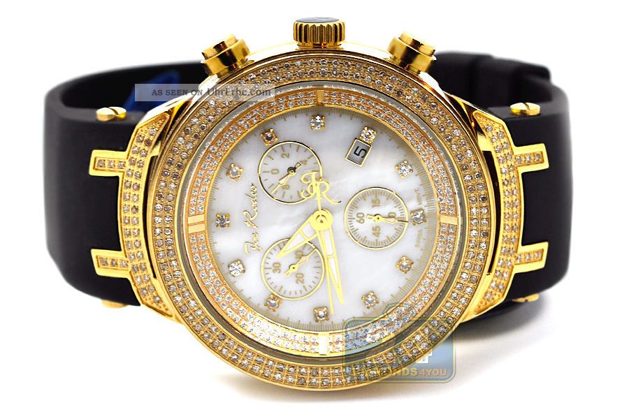 Joe Rodeo Master Swiss Quarz Chrono 2.  20ct Diamant Herren Gelb Watch Jjm31 Armbanduhren Bild