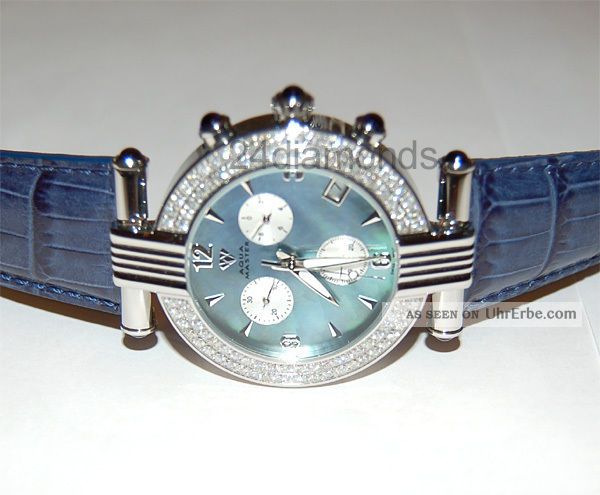 Diamant - Armbanduhr Für Herren Aqua Master Round,  3.  25ct,  Stahl - Leder Armband Armbanduhren Bild