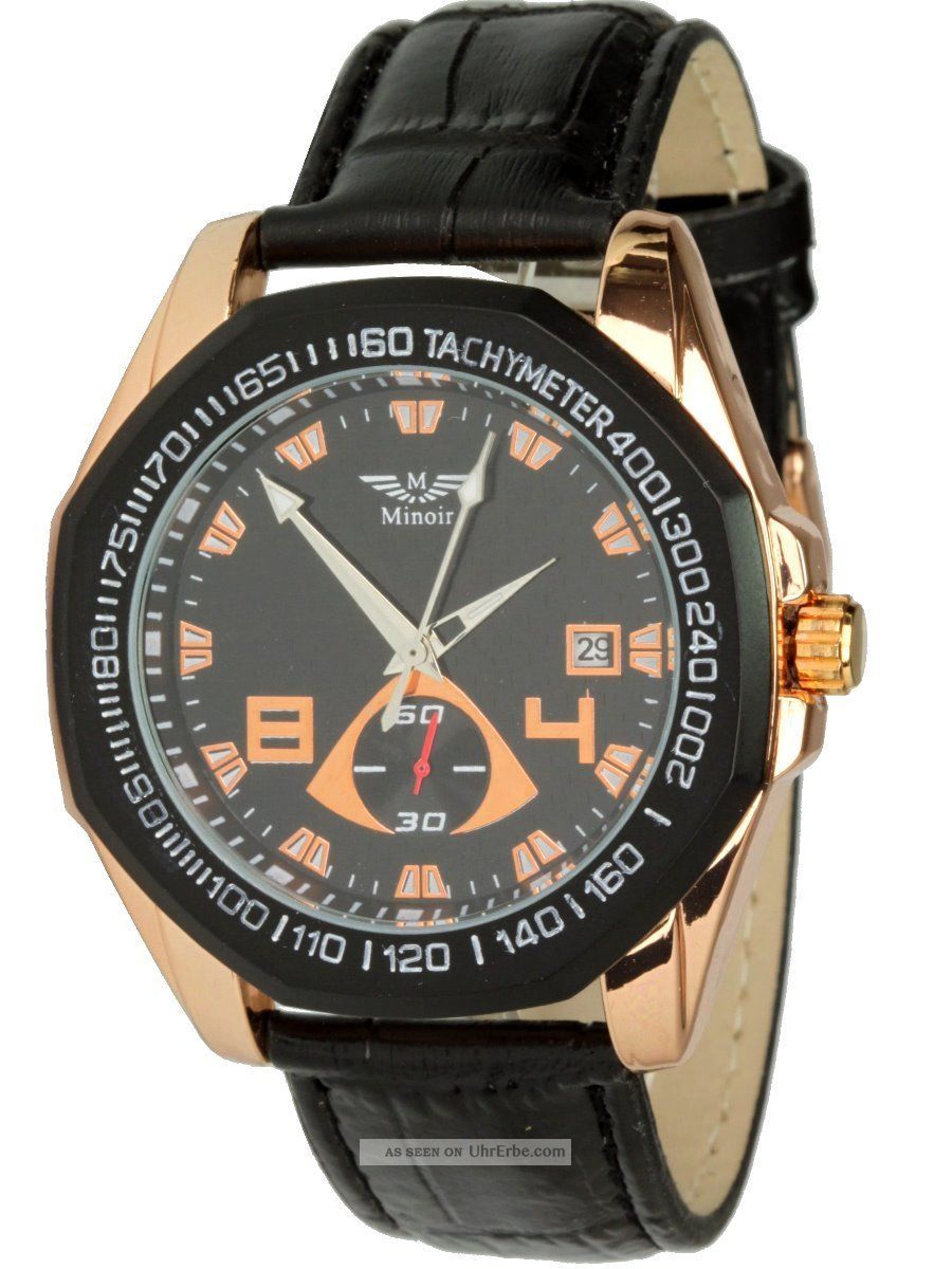 Minoir Uhren - Modell Morez,  Automatikuhr,  Tachymeter,  Datum,  Herrenuhr Armbanduhren Bild