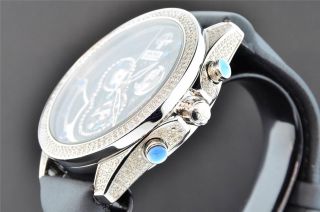 Armbanduhr Arctica Diamant Schwarz & Silber 2 - Reihe Lünette 3,  5kt Datum Chrono Bild