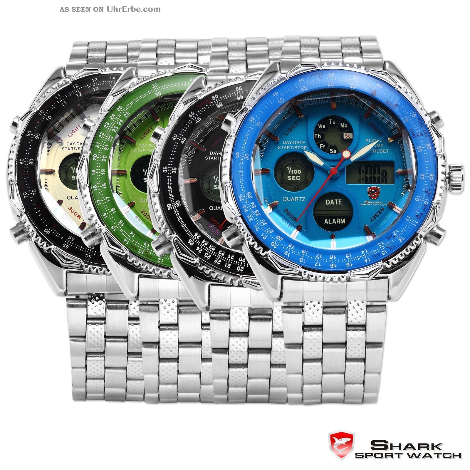 U - Mode Shark Sport Led Digital Uhr Quarzuhr Analog Herrenuhr Armbanduhr Armbanduhren Bild