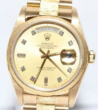 Rolex Day - Date Borke Diamant Zifferblatt Gold Uhr 18078 Papiere 1983 Bild