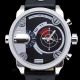 Zeiger Herren Uhr Analog Quarzuhr Mode Schwarz Leder Armbanduhr 2 Zeitanzeiger Armbanduhren Bild 3