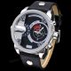 Zeiger Herren Uhr Analog Quarzuhr Mode Schwarz Leder Armbanduhr 2 Zeitanzeiger Armbanduhren Bild 4