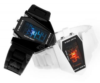 Silikon Led Digital Armbanduhr Fliegeruhr Stopuhr Sport Militär Herren Uhr Bild