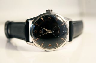 Omega Bumper Black Dial Uhr/watch Herren/gents Cal.  265 Top/mint Bild