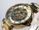 Exklusiv Winner Herrenuhr Gold Edelstahl Armband Skelett Uhr Edel Mechanisch Armbanduhren Bild 4