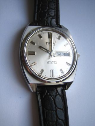 Prexa Automatic Swiss Made Lt 908 25 Jewels Vintage Watch Automatik Uhr Bild