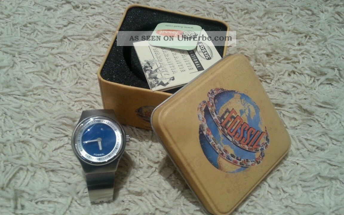 Rarität Fossil Edelstahl Big Tic Mit Digitalen Sekunden Armbanduhren Bild