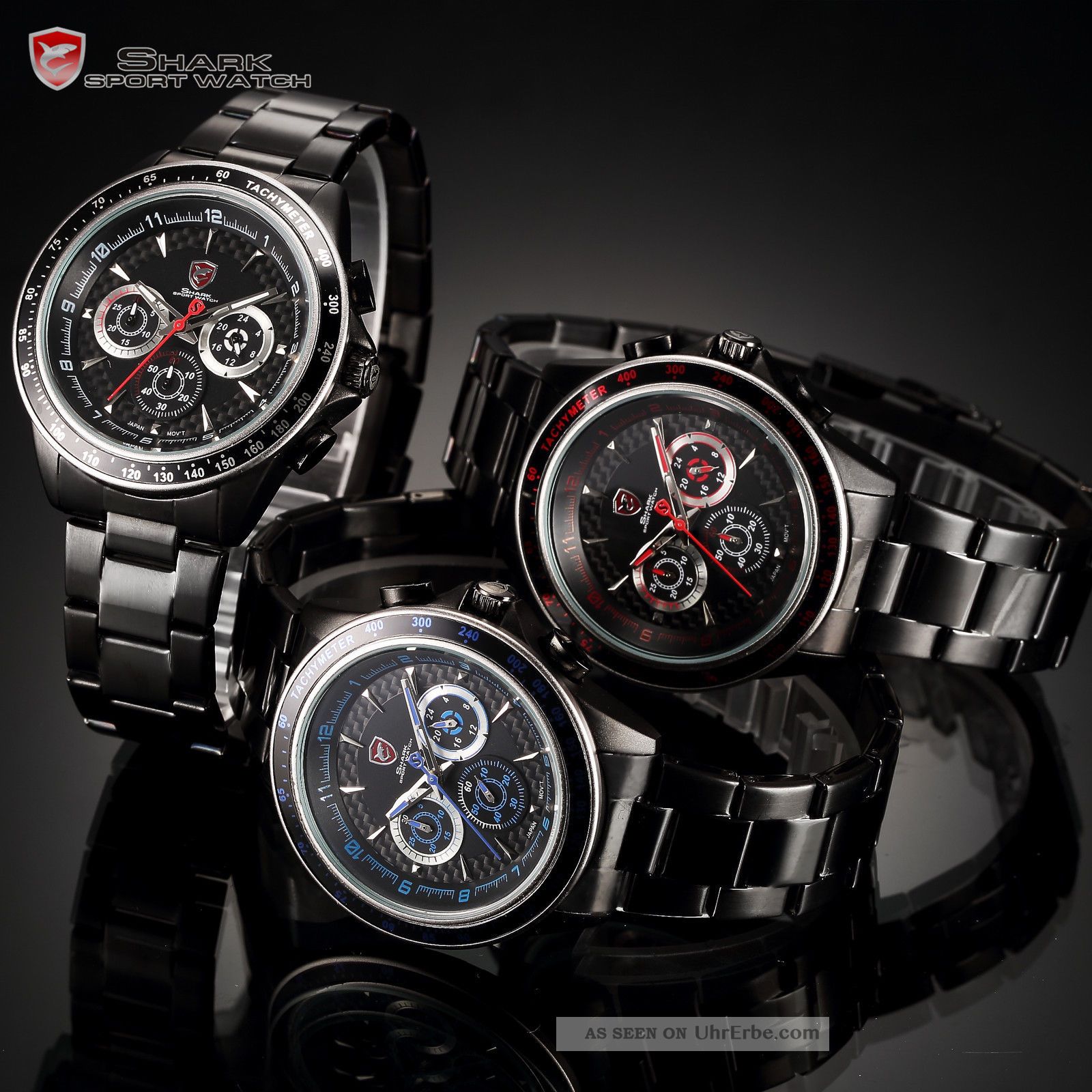 D Shark Herren Quarzuhr Analog Edelstahlband Armbanduhr 6 Modelle Armbanduhren Bild