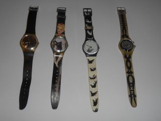 4 Swatch,  Snowwhite,  Lolita,  Hands,  Signalite,  1987 - 1997,  Getragen,  Funktionstüchtig Bild