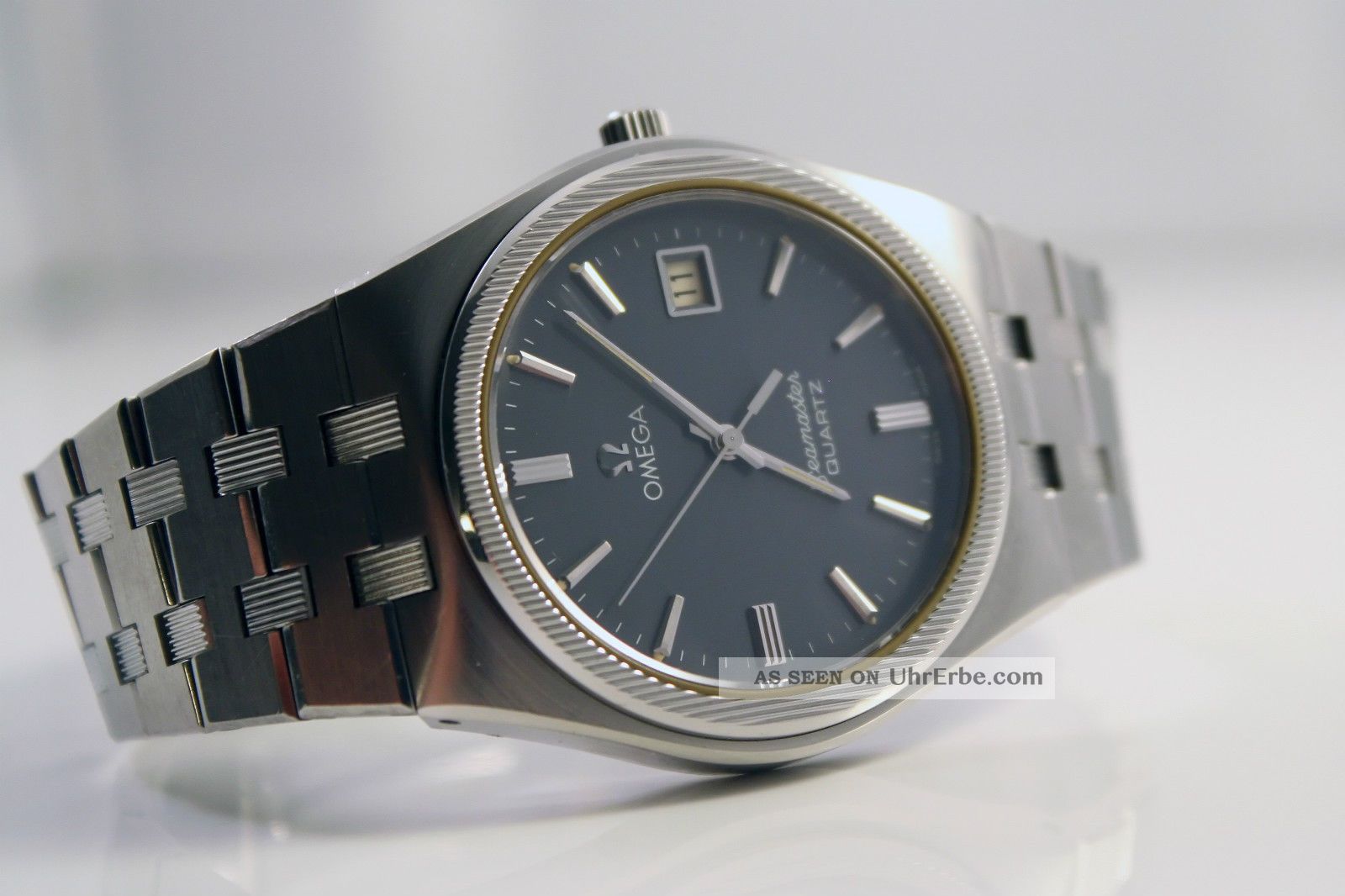 Omega Seamaster Quartz Uhr/watch Herren/gents Top/mint Black Dial Cal.  1342 Armbanduhren Bild