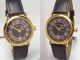 Selective Goldene Herrenuhr Mit Datum & Neuem Lederband Armbanduhren Bild 1