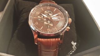 Jacques Lemans London Herren 44mm Chronograph Leder Armband Uhr 1 - 1844g | Bild