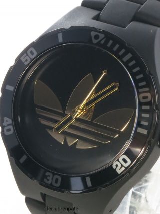 Adidas Herrenuhr / Uhr Nylon Armband Cambridge Schwarz Gold Adh2644 Bild