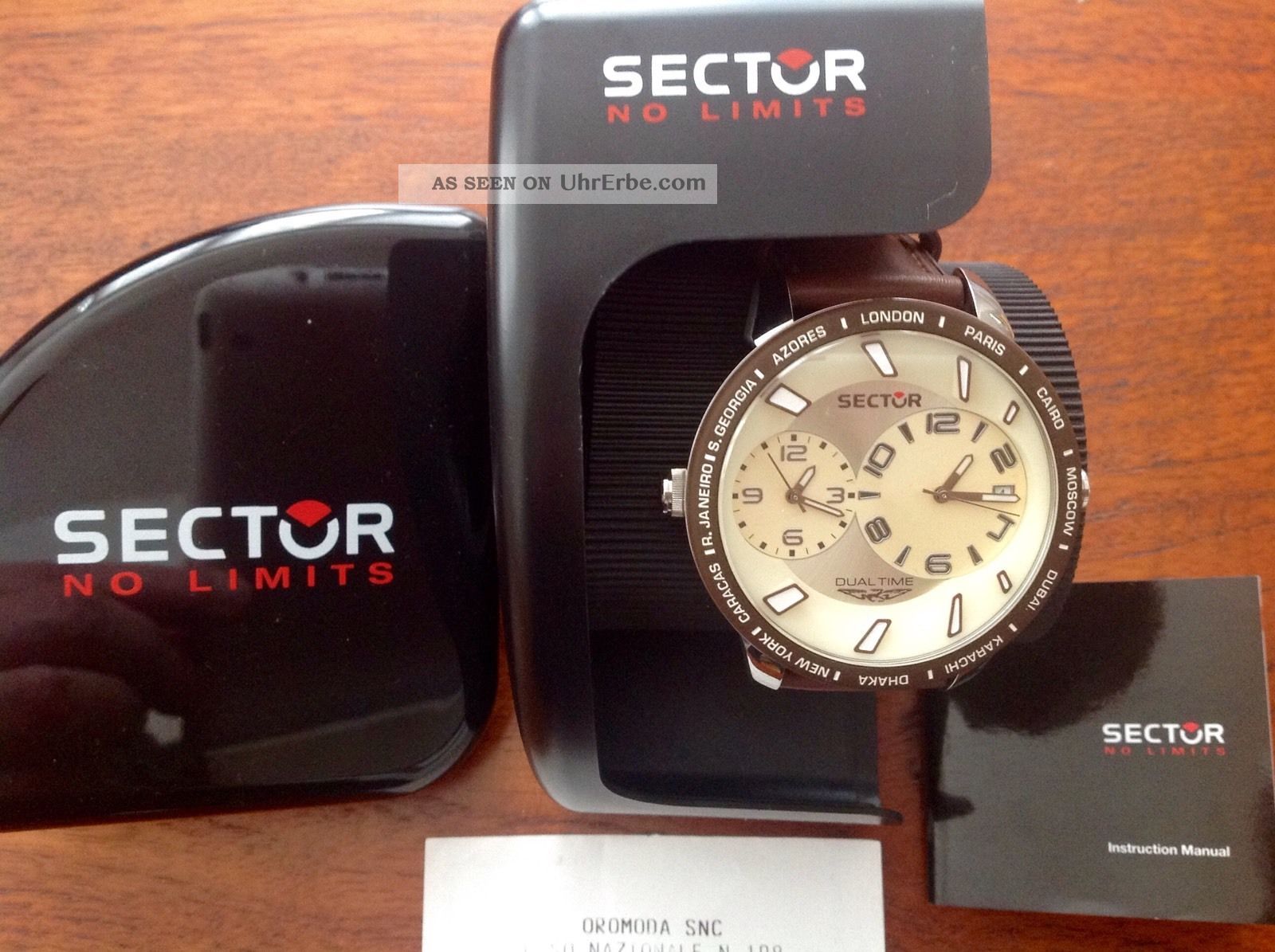 Sector 400 Dual Time Herren Armbanduhr R3251119007 Braun Echtes Leder - Armband Armbanduhren Bild