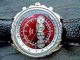 Prince London Uhr,  Silber/rot/ Armband Leder Schwarz Armbanduhren Bild 1