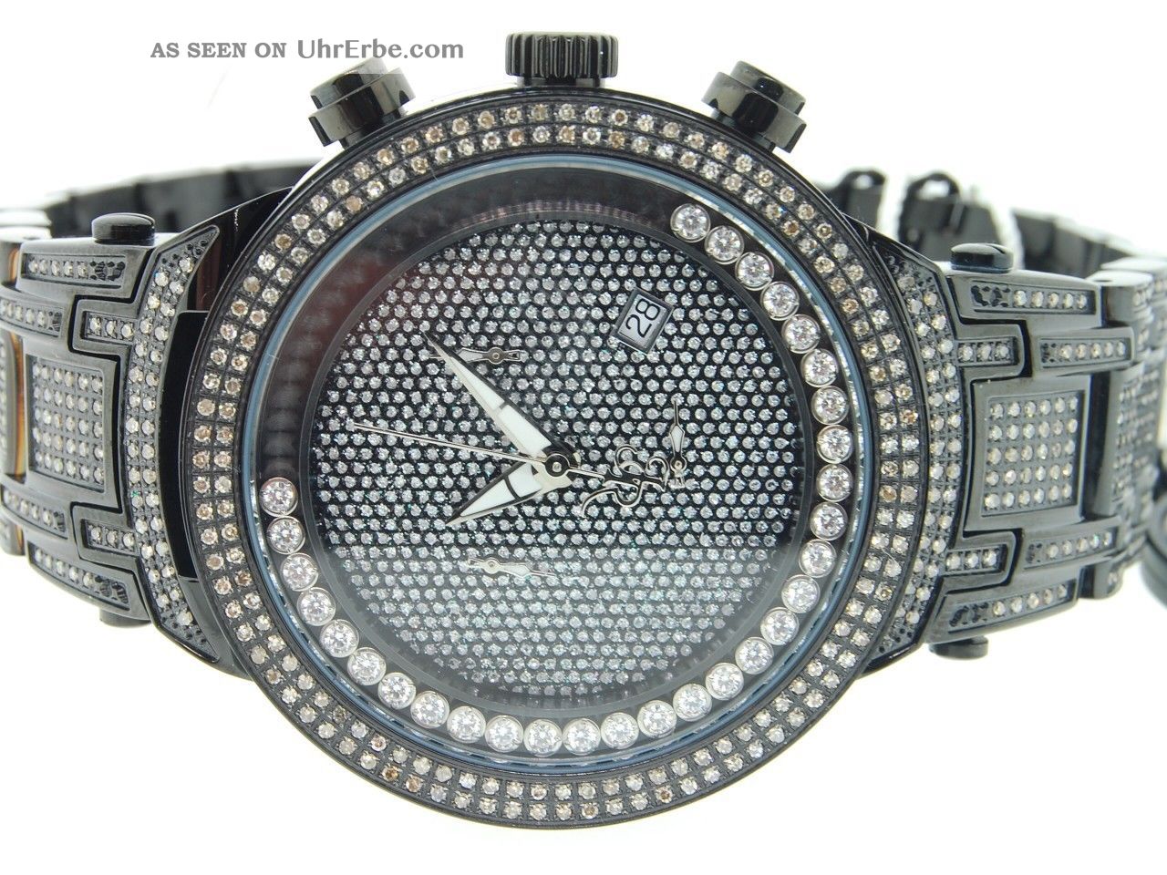 Mens Joe Rodeo Master Black Ion - Finish Diamond Watch Jojino Jojo 4,  75 Ct Jjms24 Armbanduhren Bild