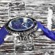 Stuka Handiko Blue Herren Uhr Chronograph Edelstahl Silikonband Blau Watch Armbanduhren Bild 4