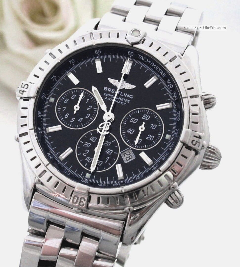 Breitling Shadow Flyback Edelstahl Automatik Box U.  Papiere Armbanduhren Bild
