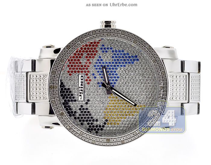 Jojino Von Joe Rodeo 0.  12 Karat Diamant Herren Stahl Armbanduhr Mj - 8050 Armbanduhren Bild