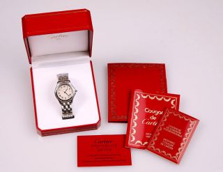 Cartier Uhr Cougar Stahl Damen Herren Unisex Sehr Schön Bild