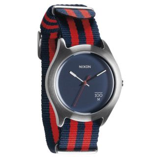 Armbanduhr Herren Nixon A3441152 Blau Ziffernblatt Nylon Band Uhr Blau Rot Bild