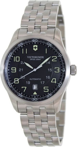 Herren Edelstahl Armbanduhr Victorinox Swiss Army 241508 Airboss Mechanisch Bild