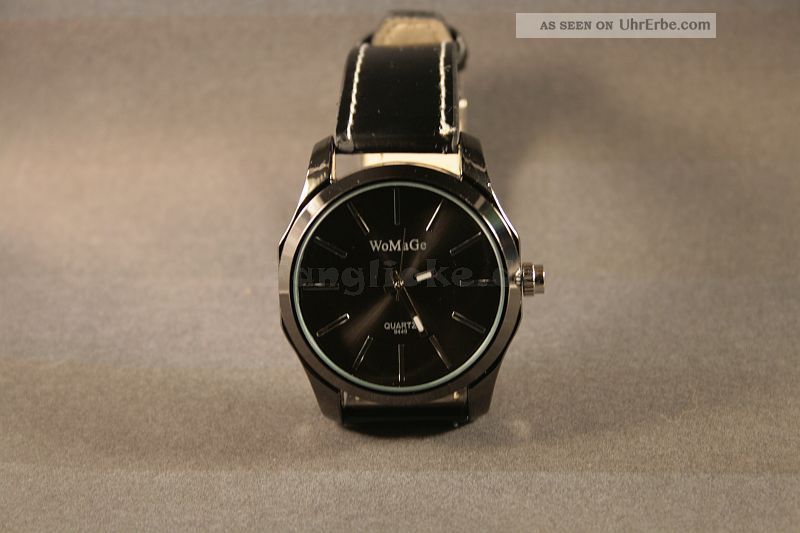 Armbanduhr Quarz Herrenuhr Lederamband Trend Watch Analoguhr Schwarz Weihnachten Armbanduhren Bild