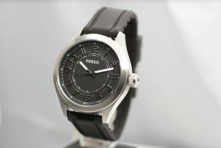 Fossil Herrenuhr Bq1045 Top Uhr Schwarzes Silikon Armband Breit Top Design Bild