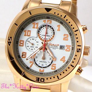 Armbanduhr Uhr Omax Wasserdicht Seiko Rosa Gold 5bar Chronographenuhr Xt9003 Bild